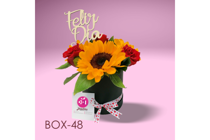 Box De 4 Rosas y 3 Girasoles