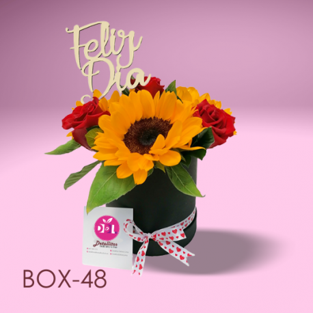 Box De 4 Rosas y 3 Girasoles